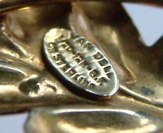 designer 12ct gold on sterling silver brooch